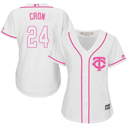 Twins #24 C.J. Cron White/Pink Fashion Women's Stitched MLB Jersey